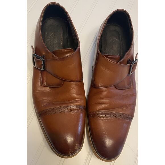 Stacy Adams Mens 12 Monk Strap Dress Shoes Leather Brown main image 4